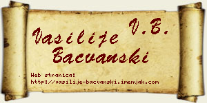 Vasilije Bačvanski vizit kartica